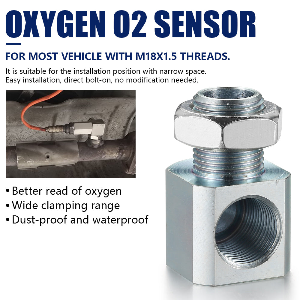 Car 90Degree Oxygen Sensor Extender 02 Bung Extension Catalytic Converter  Spacer